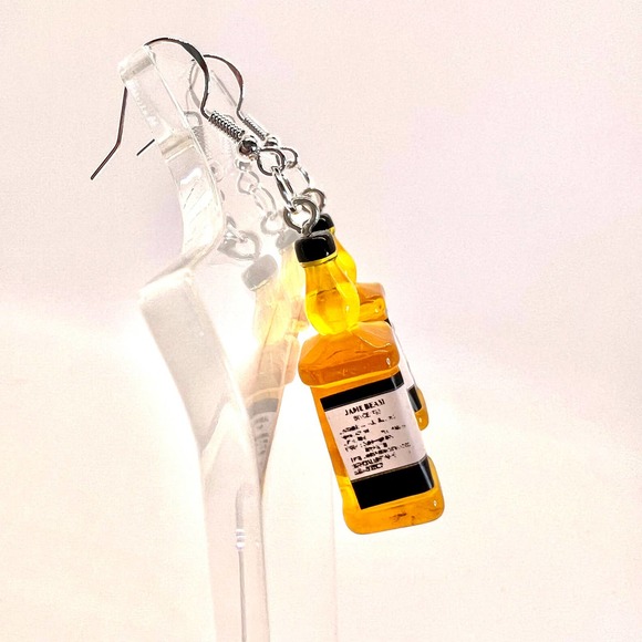 Jim Bean Earrings - Alcohol Earrings - Bourbon Earrings - Party Earrings - Picture 4 of 10